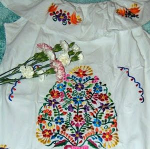 Handmade White Floral Embroidered Dress!
